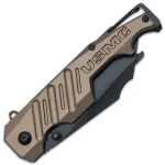 USMC BREWSKI POCKET KNIFE WITH BOTTLE OPENER - 3CR13 STAINLESS STEEL BLADE, ALUMINUM HANDLE, BOTTLE OPENER, CARABINER CLIP, SCREWDRIVER - UC3537 - Image 4