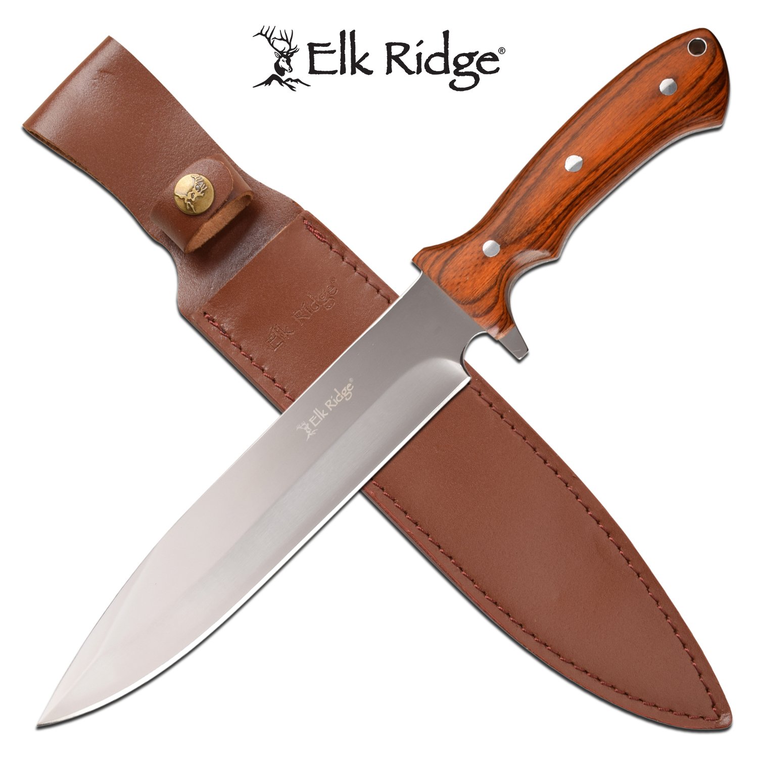 ER-200-25BR_119d8a27-ab8c-47b1-9106-6c44cb970d71 Elk Ridge - Fixed Blade Large Bowie Knife - ER-200-25BR - Image 1