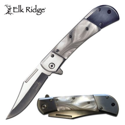 Elk Ridge Mother Of Pearl Assisted Folding Pocket Knife - ER-A009WP