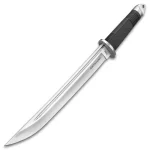 HONSHU TANTO KNIFE AND LEATHER SHEATH - STAINLESS STEEL BLADE, TPR HANDLE, STAINLESS STEEL GUARD AND POMMEL - UC2629 - Image 6