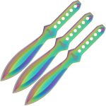 Golan Rainbow Coated Throwing Knife Set - GOL-1283RB-60