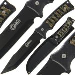 Golan 12 Inch Black & Camo Hunting Fixed Blade - GOL-265BK