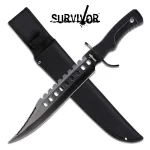 Survivor Large Light Weight Bowie Knife - Blackout Version - HK-2232B - - Image 10