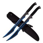Fantasy Spartan Sword Ice - Serrated Blade Two Piece Set - HK-741BL