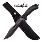 SURVIVOR SAWBACK FIXED BLADE KNIFE - HK-793BK