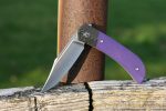 CIVIVI Appalachian Drifter II Front Flipper Knife Purple G10 Handle With Twill Carbon Fiber Bolster (2.96" Satin Finished Nitro-V) C19010C-3 - Image 6