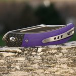CIVIVI Appalachian Drifter II Front Flipper Knife Purple G10 Handle With Twill Carbon Fiber Bolster (2.96" Satin Finished Nitro-V) C19010C-3 - Image 5