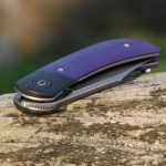 CIVIVI Appalachian Drifter II Front Flipper Knife Purple G10 Handle With Twill Carbon Fiber Bolster (2.96" Satin Finished Nitro-V) C19010C-3 - Image 4