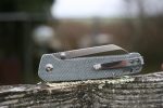 QSP Knives Penguin Folding Knife 3.06" D2 Sheepsfoot Blade, Blue Jean Micarta Handles - QS130-B - Image 4