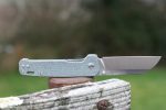 QSP Knives Penguin Folding Knife 3.06" D2 Sheepsfoot Blade, Blue Jean Micarta Handles - QS130-B - Image 6