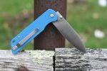 QSP EDC Folding Pocket Knife, 440c Blade, 4" G10 handle, Left and Right Handed Thumb Stub Opening, Smooth Liner Lock with Copper Washes, QSP Parrot (blue) - Image 3