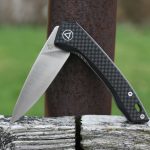 QSP Leopard Liner Lock Knife Black G-10 Carbon Fiber (3" Satin) QS135-A