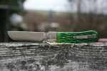QSP Knives Worker Folding Knife 3.5" N690 Satin Sheepsfoot Blade, Green Jigged Bone Handle with Stainless Steel Bolsters - QS128-B - Image 5