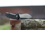 QSP Raven 4.5" Flipper Folding Pocket Knife, D2 Blade Black G10 Handle, Smooth Flipper Opening Knife - Image 3