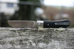 QSP Knives Worker Folding Knife 3.5" N690 Satin Sheepsfoot Blade, Black G10 Handles with Stainless Steel Bolsters - QS128-A - Image 7
