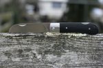 QSP Knives Worker Folding Knife 3.5" N690 Satin Sheepsfoot Blade, Black G10 Handles with Stainless Steel Bolsters - QS128-A - Image 8