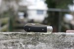 QSP Knives Worker Folding Knife 3.5" N690 Satin Sheepsfoot Blade, Black G10 Handles with Stainless Steel Bolsters - QS128-A - Image 11