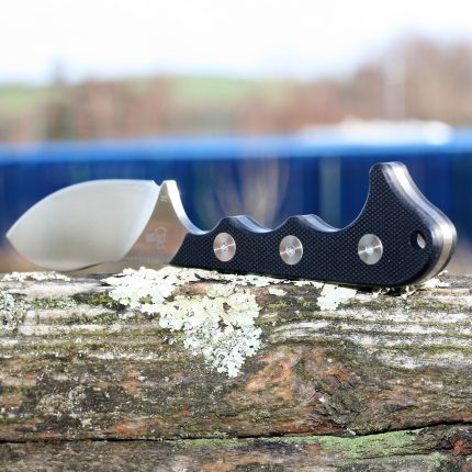 QSP NECKMUK, 6.5'' Neck Knife,Compact Fixed Blade Knife, D2 Satin Blade, G10/MICARTA Handle