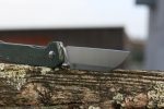 QSP Knives Penguin Folding Knife 3.06" D2 Sheepsfoot Blade, OD Green Linen Micarta Handles - QS130-C - Image 6