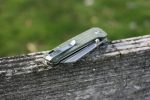 QSP Knives Penguin Folding Knife 3.06" D2 Sheepsfoot Blade, OD Green Linen Micarta Handles - QS130-C - Image 8