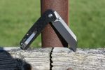 QSP Knives Penguin Folding Knife 3.06" D2 Sheepsfoot Blade, OD Carbon fibre overlay G10 Handles - QS130-E - Image 2