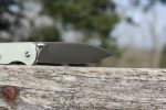 QSP EDC Folding Pocket Knfe, D2 Blade, 4" G10/Micarta handle, Left and Right Handed Thumb Stub Opening, Smooth Liner Lock with Copper Washes, QSP Parrot (Jade G10) - Image 8