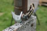 Defcon Knives Raptor Karambit Flipper 2.83" S35VN Satin Hawkbill Blade, Stonewashed Bronze Titanium Handles w/ Marbled Carbon Fiber Inserts - TF5221-2 - Image 6