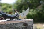 Defcon Knives Raptor Karambit Flipper 2.83" S35VN Satin Hawkbill Blade, Titanium Handles w/ Marbled Carbon Fiber Inserts - TF5221 - Image 11