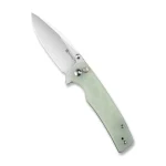 SENCUT Sachse Button Lock/Flipper Knife Natural G10 Handle (3.47" Satin Finished 9Cr18MoV Blade) S21007-4