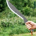 20" Barong Hunting Trail Cutting Machete, Heavy Duty, Leather Wrapped Handle with Nylon Sheath - Image 4
