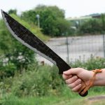 20" Barong Hunting Trail Cutting Machete, Heavy Duty, Leather Wrapped Handle with Nylon Sheath