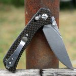 S-TEC Axel Lock EDC Folding Pocket Knife with Carbon Fiber Gold Weave Inlay Handle & D2 Steel Blade - Series 2 (TS023) - Image 2