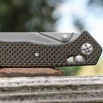 S-TEC Axel Lock EDC Folding Pocket Knife with Carbon Fiber Gold Weave Inlay Handle & D2 Steel Blade - Series 2 (TS023) - Image 4