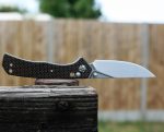 S-TEC Axel Lock EDC Folding Pocket Knife with Carbon Fiber Gold Weave Inlay Handle & D2 Steel Blade - Series 2 (TS023) - Image 8