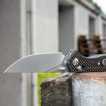 S-TEC Axel Lock EDC Folding Pocket Knife with Carbon Fiber Gold Weave Inlay Handle & D2 Steel Blade - Series 2 (TS023) - Image 14