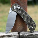S-TEC Axel Lock EDC Folding Pocket Knife with Carbon Fiber Gold Weave Inlay Handle & D2 Steel Blade - Series 2 (TS022)