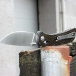 S-TEC Axel Lock EDC Folding Pocket Knife with Carbon Fiber Gold Weave Inlay Handle & D2 Steel Blade - Series 2 (TS022) - Image 8
