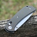 S-TEC Axel Lock EDC Folding Pocket Knife with Carbon Fiber Gold Weave Inlay Handle & D2 Steel Blade - Series 2 (TS022) - Image 7