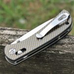 S-TEC Axel Lock EDC Folding Pocket Knife with Carbon Fiber Gold Weave Inlay Handle & D2 Steel Blade - Series 2 (TS022) - Image 2
