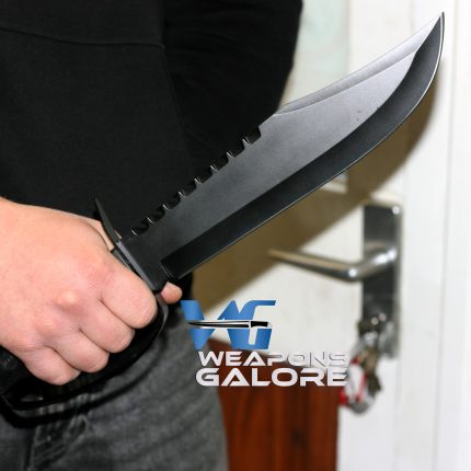 D-Guard Heavy Duty Full Tang Black Bowie Knife with Pakkawood Handle