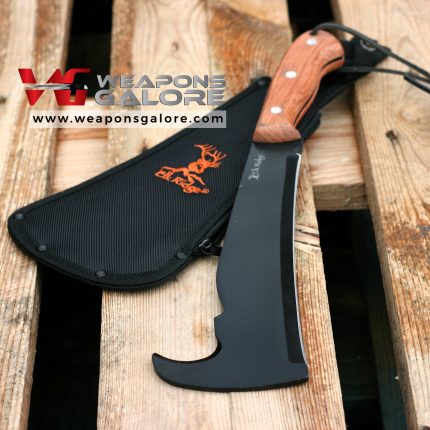 Elk Ridge ' EVOLUTION ' - Outdoors / Bush craft Heavy Duty Fixed Blade Gut Hook Machete -ER-MHT003BK -