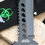 Z-Hunter – Fixed Blade Survival Knife – Partially Serrated Black Steel Blade with Sawback, Full Tang, Green Cord Wrapped Handle w/Lanyard, Nylon Sheath, Outdoor, Hunt, Camp, Hike, Survival, ZB-103 - Image 11