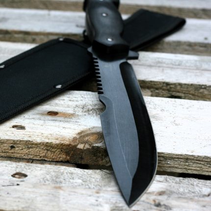 Snake Eye Huge Tactical 16.5" Fixed Blade BLACKOUT VERSION - Hunting Knife