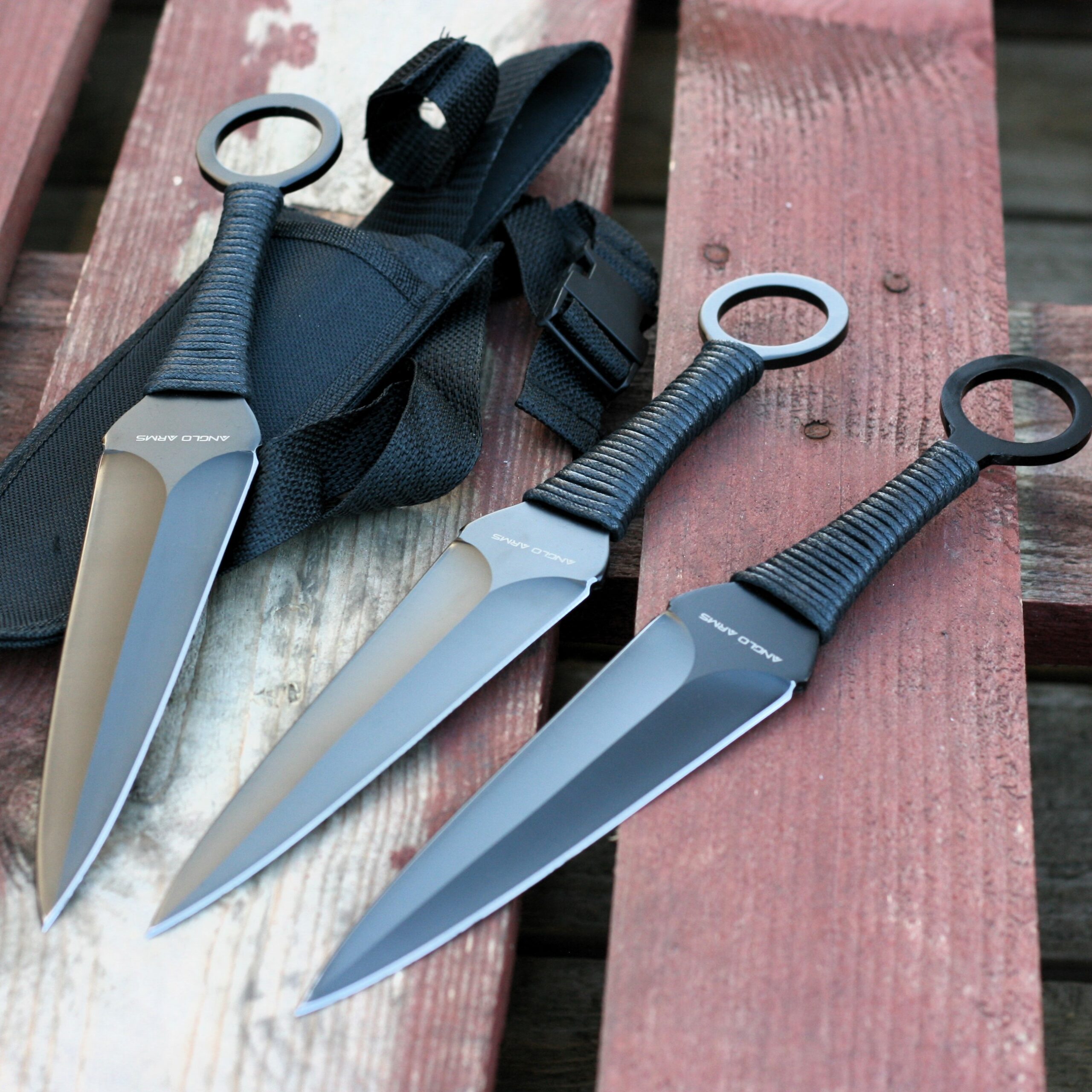 IMG_6983 Expandbles 3pc Kunai Throwing Knife Set & Sheath - KTHR-111 - Image 1