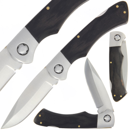 Classic Black Pakkawood Lockback Knife - K-LK-341
