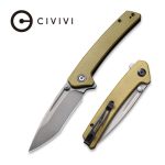 CIVIVI Keen Nadder Flipper Knife - Olive Micarta Handle (3.48” Gray Stonewashed Bohler N690) C 2021C