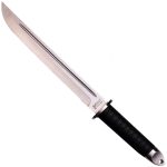 MTech Xtreme – Fixed Blade Tanto Knife - Satin Stainless Steel Blade w/Blood Groove, Injection Moulded Rubber Handle w/Ribbon Pattern, Nylon Sheath - Hunting, Camping, Survival, EDC, Tactical, – MX-130 - Image 2