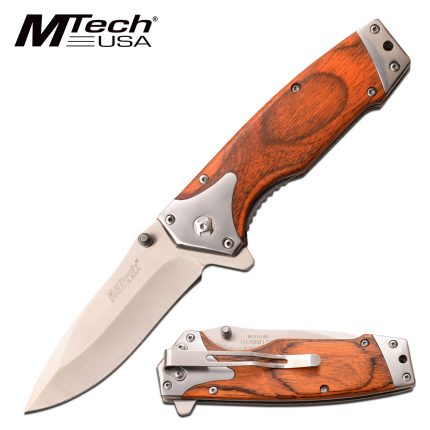 MTECH USA FLIPPER ASSISTED OPENING HUNTERS KNIFE - MT-A1175BR