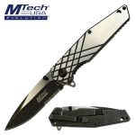 MTech Evolution Evanesce Grey - Two-Tone Serr - Assisted Opening Knife - MTE-A012S-SW