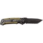 M-Tech Evolution Resistance Green Quick Opening Knife - Black Stonewash Serr - MTE-A026-GN - Image 2